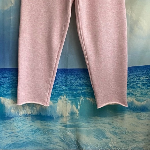 Frank & Eileen Tee Lab Drawstring Triple Fleece Sweatpants Raw Hem Size: XS Pink - Picture 6 of 16